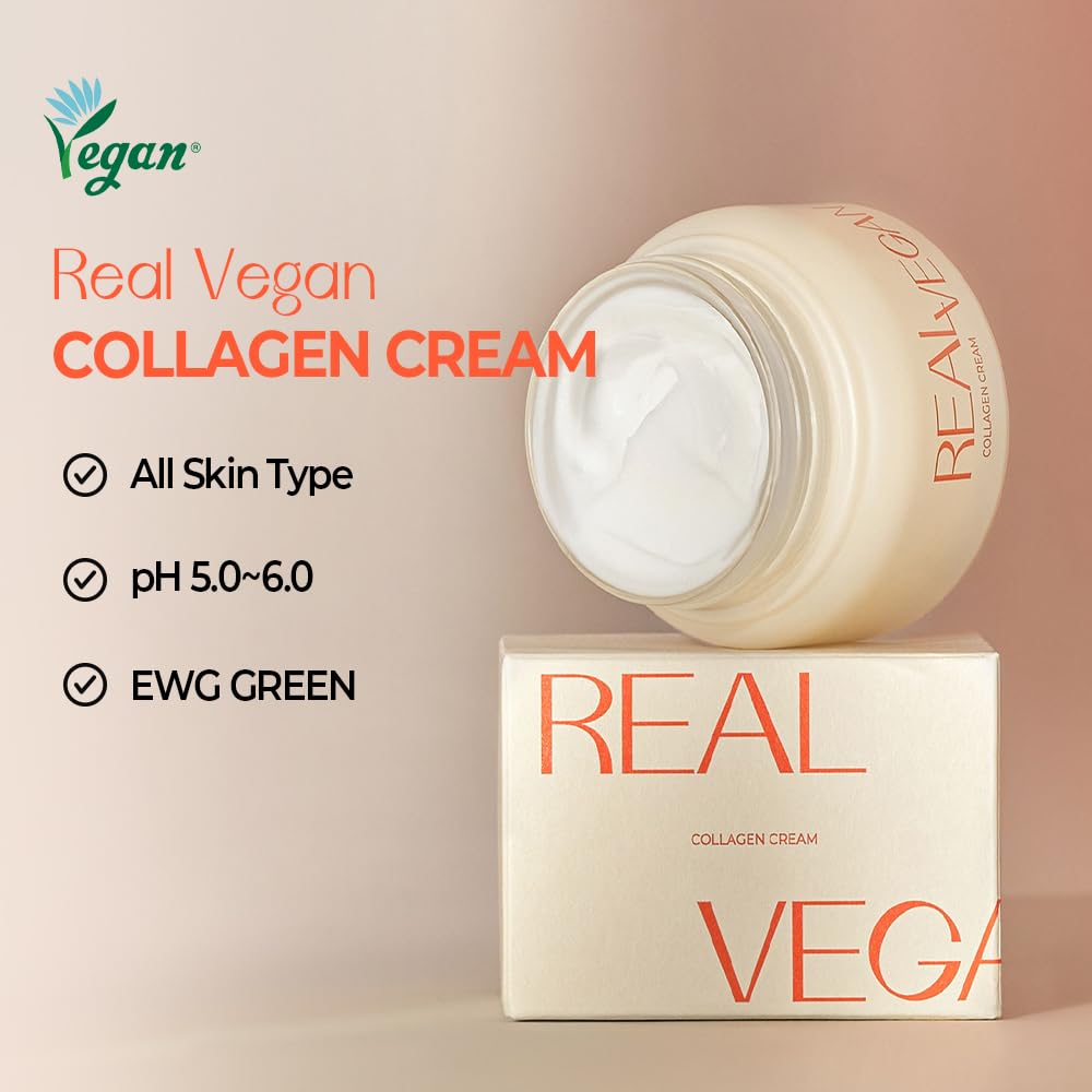 KLAVUU Real Vegan Collagen Cream - Enhances Skin Elasticity, Providing Deep Hydration to Dry Skin for a Radiant, Youthful Glow