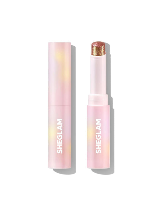 SHEGLAM Crystal Jelly Glaze Stick Eye Shadow Stick Eyeliner Brightener Pencil Crayon with Brush Easy to Blend Long Lasting Shimmer Eyeshadow-Fuchsia Fun | alldaygood beauty