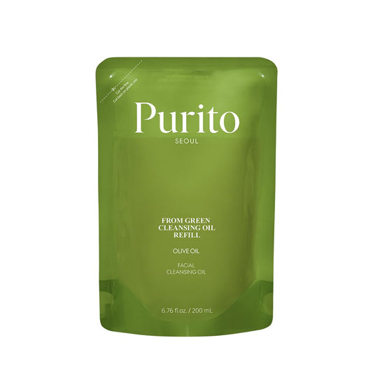 PURITO From Green Cleansing Oil Refill, Fragrance-Free Makeup Remover for Face & Eyes, Gentle Vegan Oil Cleanser for Sunscreen & Waterproof Makeup, Cruelty-Free Korean Skin Care | alldaygood beauty