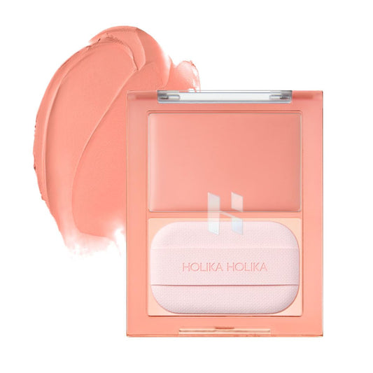 HOLIKA HOLIKA Colored Milk Cream Blush 07 ROSY OAT: Glowing, Natural Makeup, Glossy Finish, Soft, Creamy Dough like texture, Shimmer, Radiant, Plumping, Cheek, Lightweight, Clean, Buildable