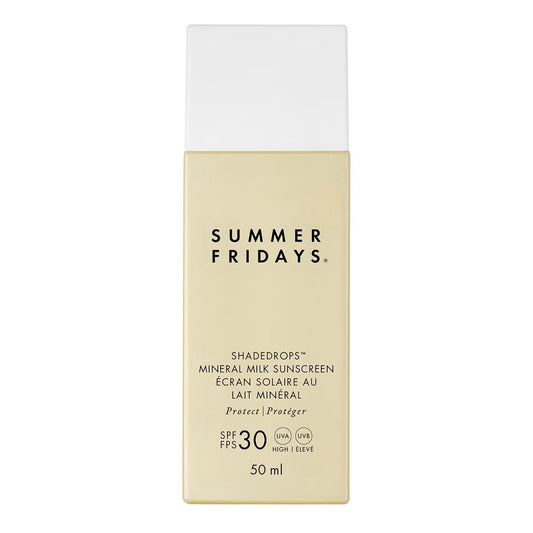 Summer Fridays ShadeDrops Broad Spectrum SPF 30 Mineral Milk Face Sunscreen with Zinc Oxide - Lightweight, Moisturizing Formula with a Soft, Natural Finish (1.7 Fl Oz) | alldaygood beauty