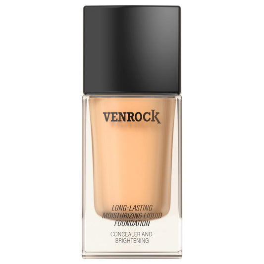 VENROCK 24HR Long-Lasting Moisturizing Liquid Foundation | Radiant, Waterproof, Concealing & Oil-Control (02# Beige, 30ml) | alldaygood beauty