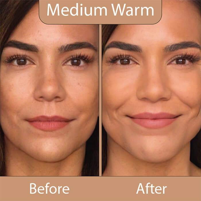 LUMINESS Silk Airbrush Spray Foundation 2-PC Kit - Foundation & Dual-Sided Angled Makeup Brush - Buildable Coverage, Anti-Aging Formula, Humidity Resistant, Hydrates & Moisturizes, Medium Warm