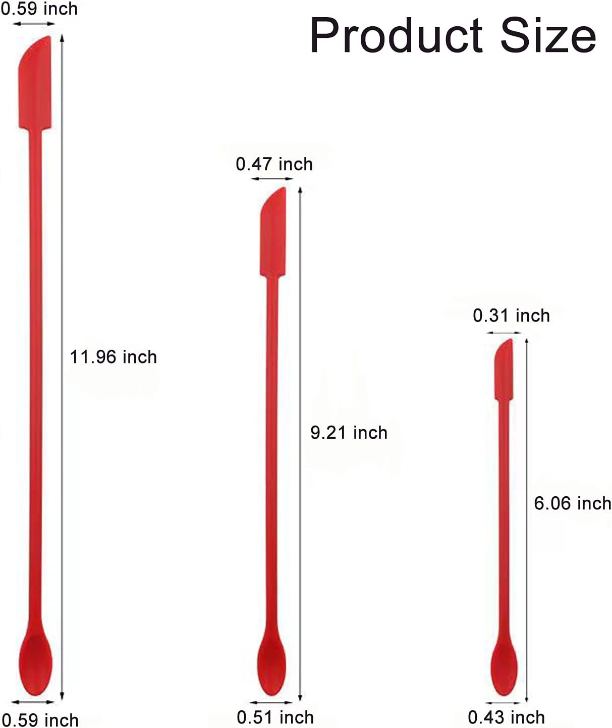 8 Pieces Mini Silicone Spatula Set, Small Rubber Spatula for Makeup, Thin Jar Scraper for Kitchen (8, BLACK+RED)