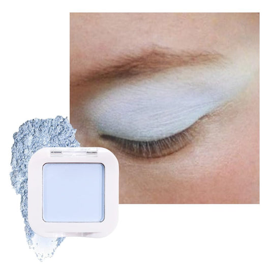 evpct Light Blue Matte Single Eyeshadow Palette, Pastel Sky Blue Natural Cream Powder Matte Eye Shadow Palette Makeup for Older Women, Highly Pigmented Mini Monochrome Eyeshadow Sombra Para Ojos | alldaygood beauty