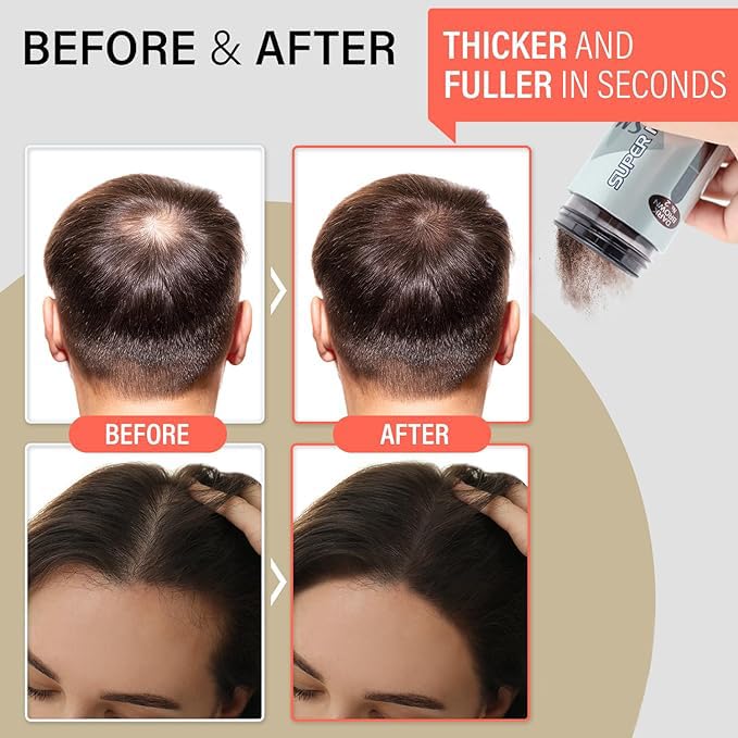 SMH Plant-based Hair Fibers – Made in Japan – Hair Thickener for Thinning Hair – Natural, Sweat & Water Resistant Powder for Men & Women (10g, Medium Brown)