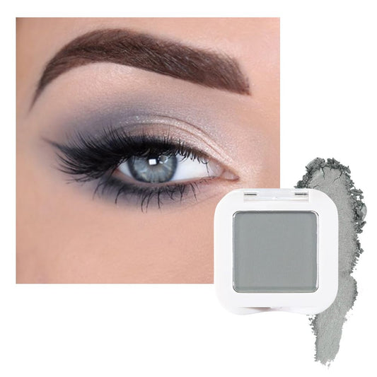 evpct Matte Grey Eyeshadow Singles, Smoky Gray Grey Dusty blue Cream Single Matte Eye Shadow Palette Makeup for Older Women, High Pigment Waterproof Monochrome Mini Eyeshadow Palette, sombra de ojos | alldaygood beauty