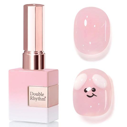 Double Rhythm 0.50 OZ Translucent Gel Polish Same Color Same Bottle Sheer Pastel Neutral Natural Milky 15 ML Jelly UV Nail Art DIY at Home (Pink-A1623) | alldaygood beauty