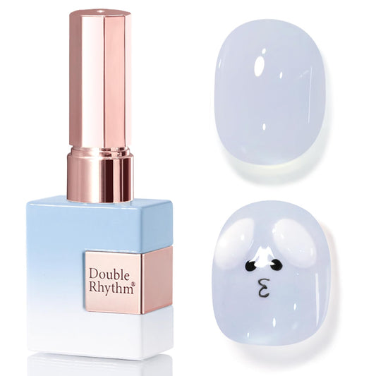 Double Rhythm 0.50 OZ Translucent Gel Polish Same Color Same Bottle Sheer Pastel Neutral Natural Milky 15 ML Jelly UV Nail Art DIY at Home (Blue-A1624) | alldaygood beauty