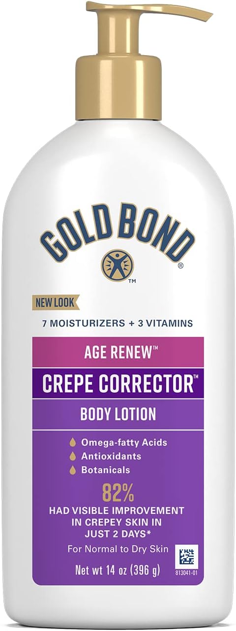 Gold Bond Age Renew Crepe Corrector Body & Face Lotion, Replenishing & Smoothing Formula, 14 oz., Packaging may vary | alldaygood beauty
