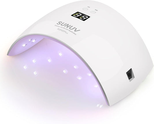 SUNUV UV Light for Nails, Dryer for Gel Polish with Sensor 2 Timers and Display SUN9X Plus UV Nail Lamp Pink | alldaygood beauty