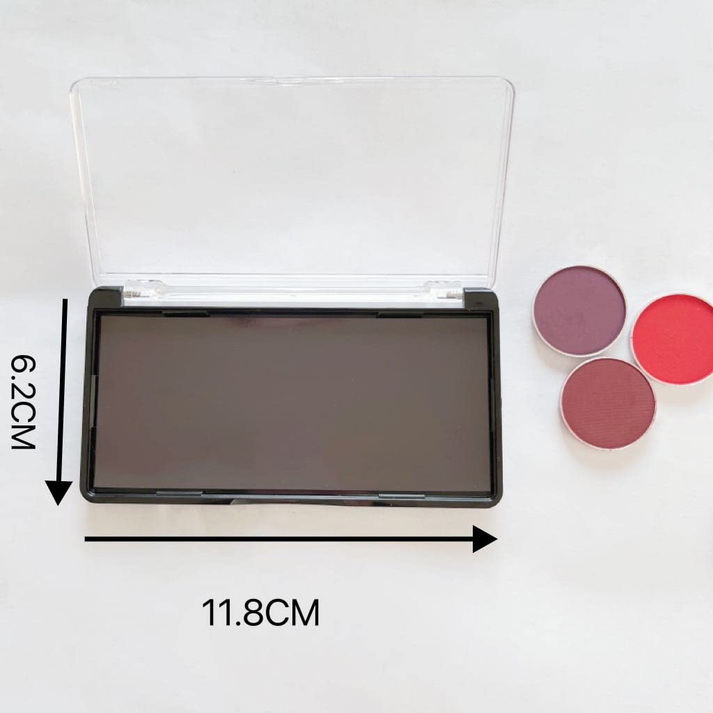 2pcs Rectangular Mini Magnet Make-up Dispensing Plate Eyeshadow Blush Powder Storage Empty Palette with 10pcs metal Stickers