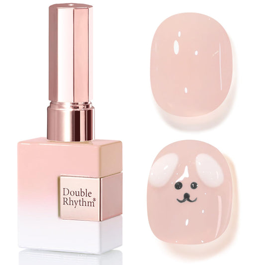 Double Rhythm 0.50 OZ Translucent Gel Polish Same Color Same Bottle Sheer Pastel Neutral Natural Milky 15 ML Jelly UV Nail Art DIY at Home (Nude Pink-A1626) | alldaygood beauty