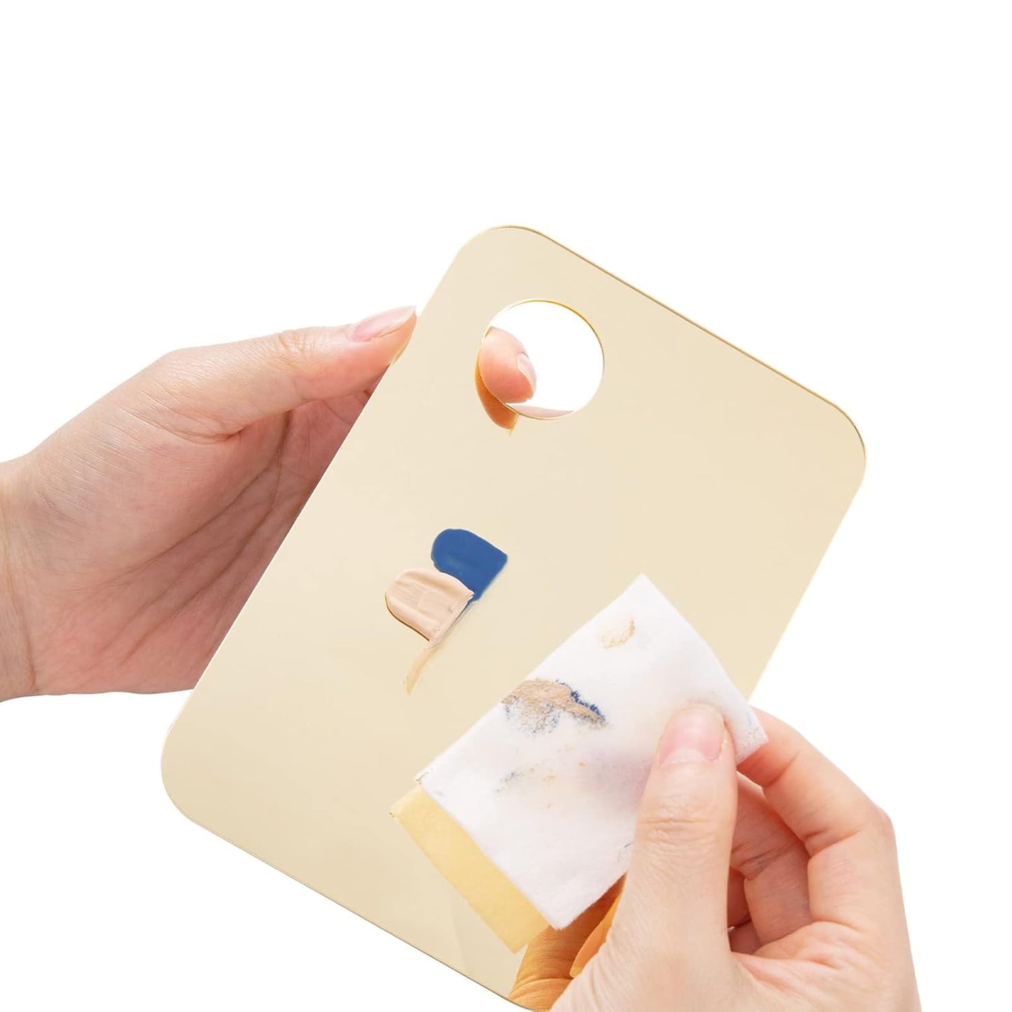 6 Pcs Acrylic Cosmetic Makeup Palette Tray Foundation Spatula Makeup Mixing Palette Apply for Foundation Eye Shadow Lipsticks Nail Art Beauty Salon