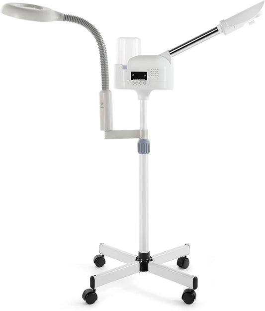 Professional 2 in 1 Facial Steamer Upgrade Esthetician Steamer with 5X LED Magnifying Lamp Beauty Salon Spa