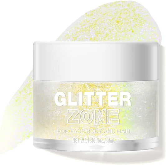 LANGMANNI Holographic Body Glitter Gel for Body, Face, Hair and Lip.Color Changing Glitter Gel Under Light. Vegan & Cruelty Free-1.35 oz (4# Sapphire Blue)