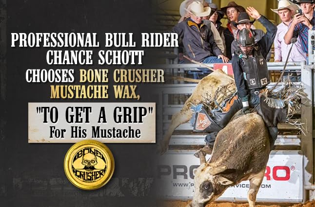 Mustache Wax Extra Strong Hold | 1oz Bone Crusher Moustache & Beard Wax Tin | Grooming For Men | Perfect For Dali Curly English Handlebar Mustaches By Death Grip | Heat Source Required