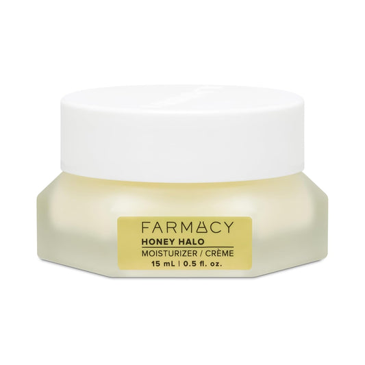 Farmacy Ceramide Face Moisturizer - Honey Halo Hydrating Facial Moisturizer for Dry Skin - Plumps, Soothes + Restores Skin with Potent Ceramides + Buckwheat Honey for a Dewy, Healthy Glow (15ml) | alldaygood beauty