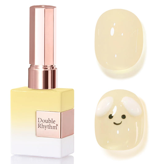 Double Rhythm 0.50 OZ Translucent Gel Polish Same Color Same Bottle Sheer Pastel Neutral Natural Milky 15 ML Jelly UV Nail Art DIY at Home (Yellow-A1625) | alldaygood beauty