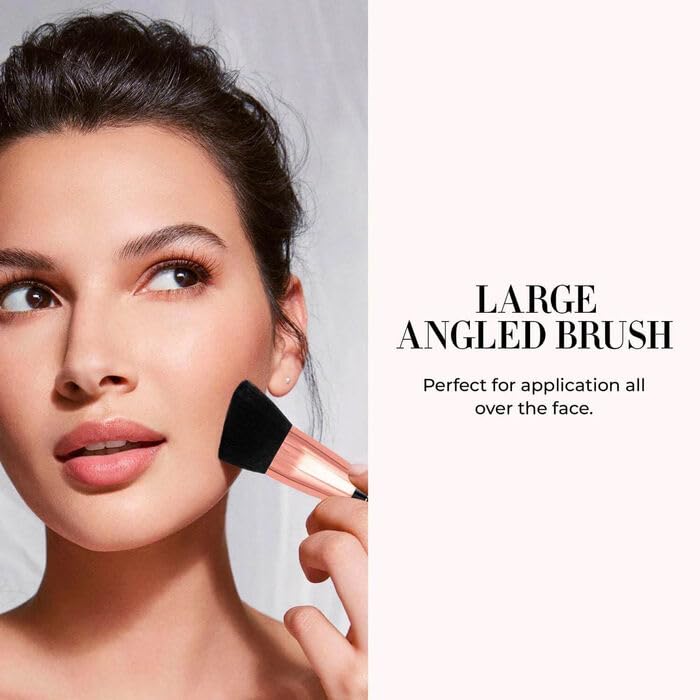 LUMINESS Silk Airbrush Spray Foundation & Buffing Brush Kit – Full Coverage Foundation & Dual-Sided Buffing Brush - Buildable Coverage, Anti-Aging Formula Hydrates & Moisturizes (Shade - Fair)