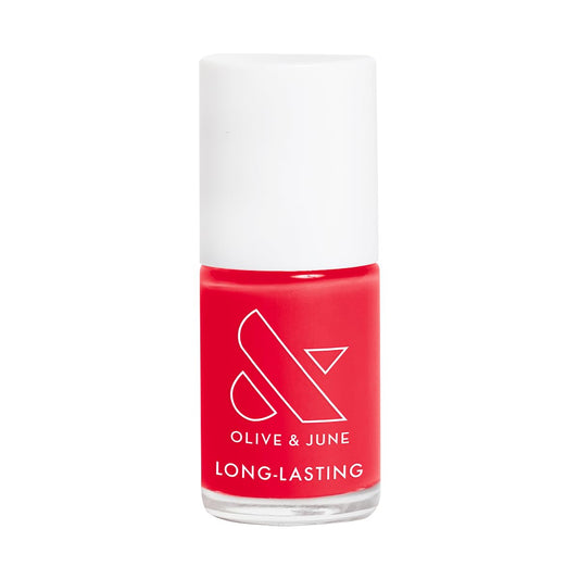 Olive & June Long Lasting Nail Polish | Plump, Gel-Like Finish No Lamp Needed Lasts up to 10 days | Salon-Quality Color at Home | 15-Free, Vegan & Cruelty-Free Chip-Resistant | Hibiscus, Tropical Pink | alldaygood beauty
