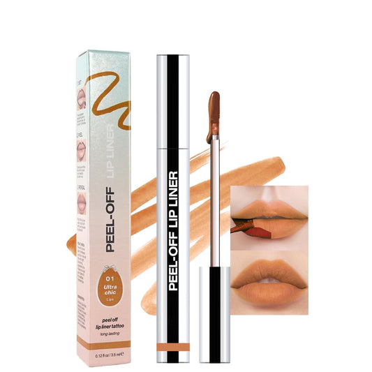 Matte Liquid Lip Stain Peel Off Lip liner Tattoo, Orange Brown Matte Peel Off Lip Stain, Long Lasting Waterproof Lipstick Lip Gloss Stain, Transfer-proof for All Skin Types 0.12 fl oz 01#