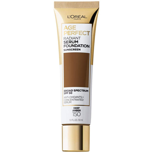 L'Oreal Paris Age Perfect Radiant Serum Foundation with SPF 50, Deep Amber, 1 Ounce