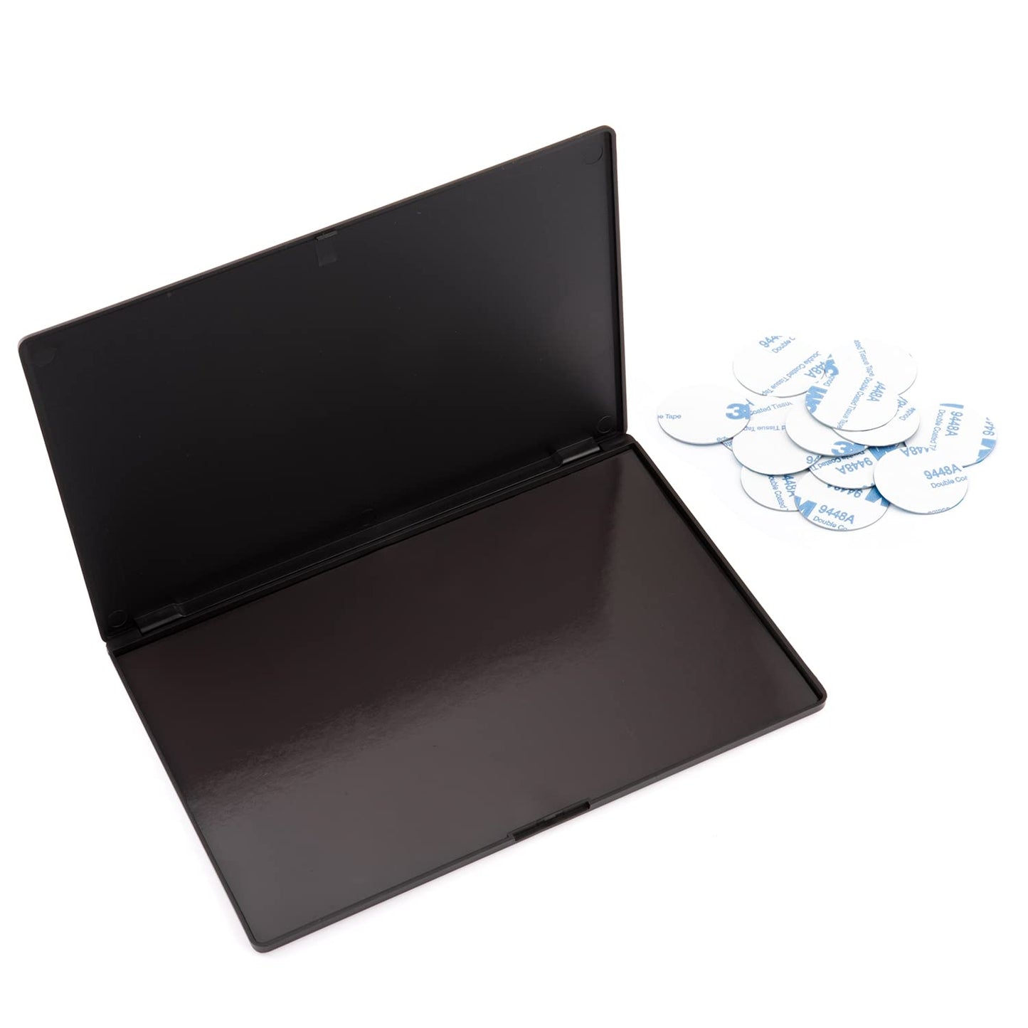 Large Empty Magnetic Plastic Eyeshadow Makeup Palette with 15Pcs Adhesive Empty Palette Metal Stickers for Eyeshadow Lipstick Blush Powder