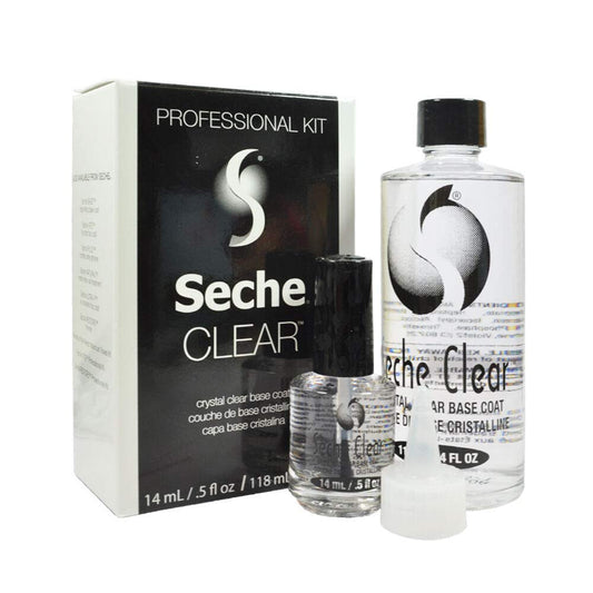 Seche Clear Professional Kit, Crystal Clear Base Coat for Nail Polish, 4 oz & 0.5 oz Refill | alldaygood beauty