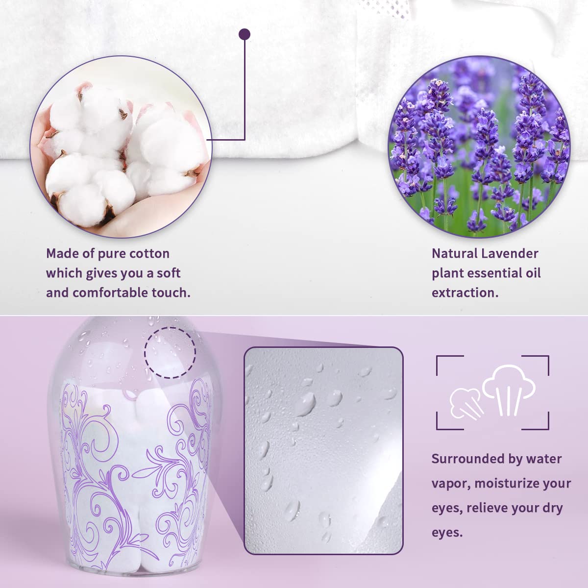 Steam Eye Mask 16 Packs, Self Heating Sleep Mask for Dry Eyes, Comfortable Warming Eye Mask, Disposable Heated Eye Mask, Relieve Eye Fatigue, Stress, Migraine,Relaxation Gifts for Women(Lavender)