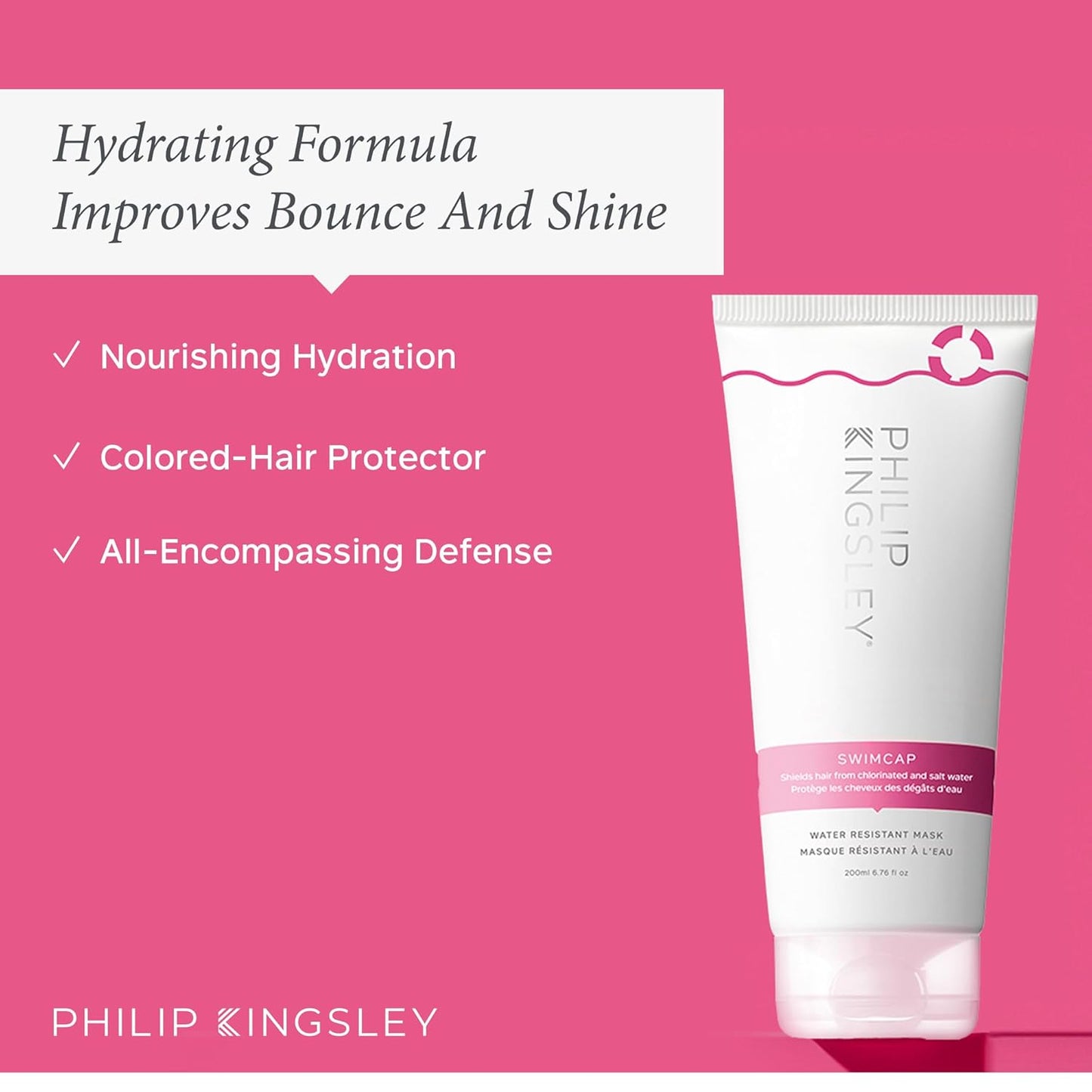 PHILIP KINGSLEY |Swimcap - Chlorine Hair Protection Water Resistant Mask |Swim Hair Mask, Protects Hair from Chlorine, Salt Water and UV Damage | Hair Color Protection Products | 6.76oz