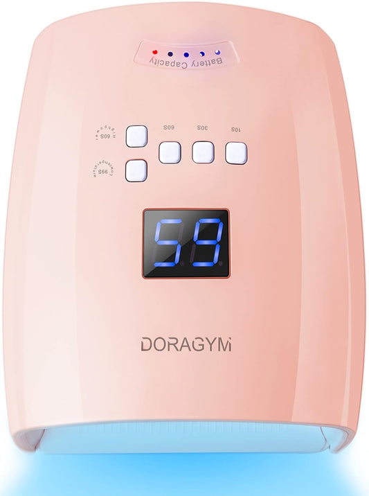 UV LED Nail Lamp, Cordless Gel Polish Dryer for Professional Gel Manicures - Pink | alldaygood beauty