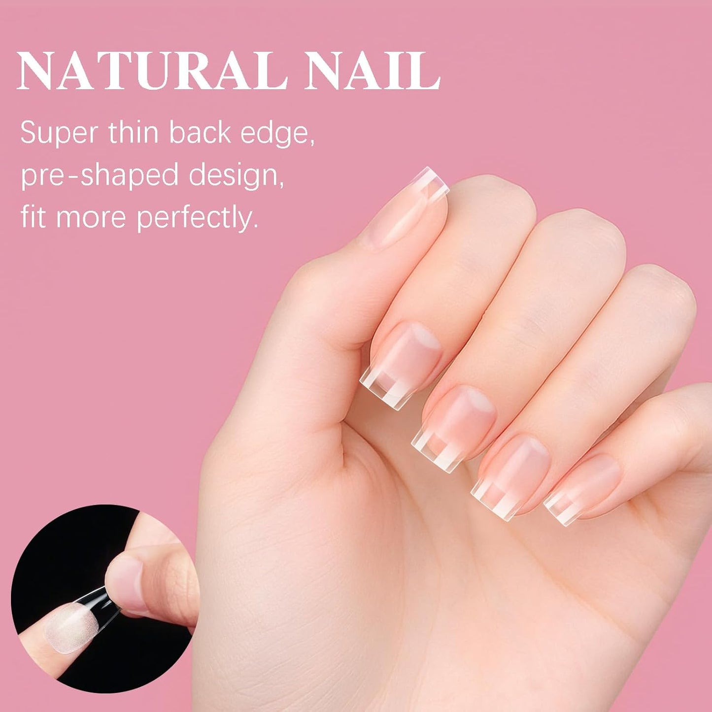 Extra Short Straight Nail Tips, SSWSBYKE 300pcs 15 Sizes Soft Gel Acrylic Nail Tips for Full Cover Pre-Shaped Fake Nails Tips Half Matte Press On Nails for Extension Home DIY Salon