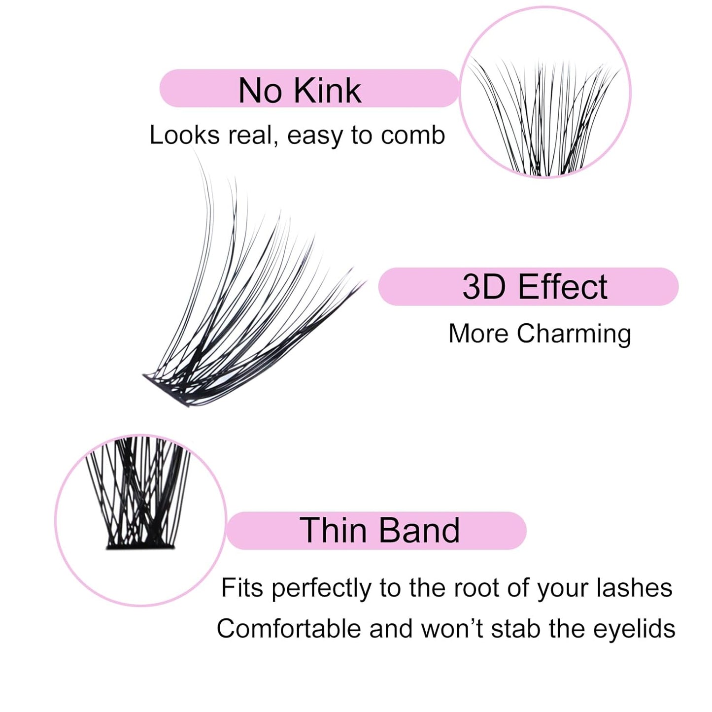 Eyelash Clusters LAUBESS Lash Clusters Individual Lashes Cluster Eyelash Extensions DIY at Home Waterproof Cluster Lashes (40D-0.05D-14-18)