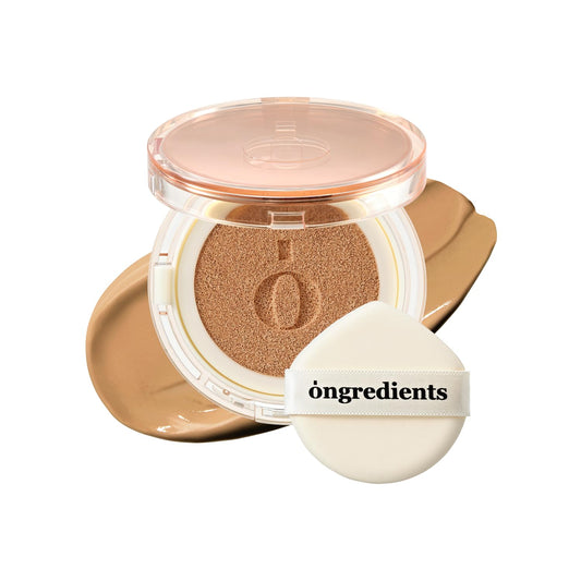 Skin Barrier Glow Cover Cushion, All-day Coverage, Glow Finish, Lightweight, Skincare-Like Texture, Non-cakey Makeup, Korean Cushion Foundation (#34W Sunset, 0.15 oz) | alldaygood beauty
