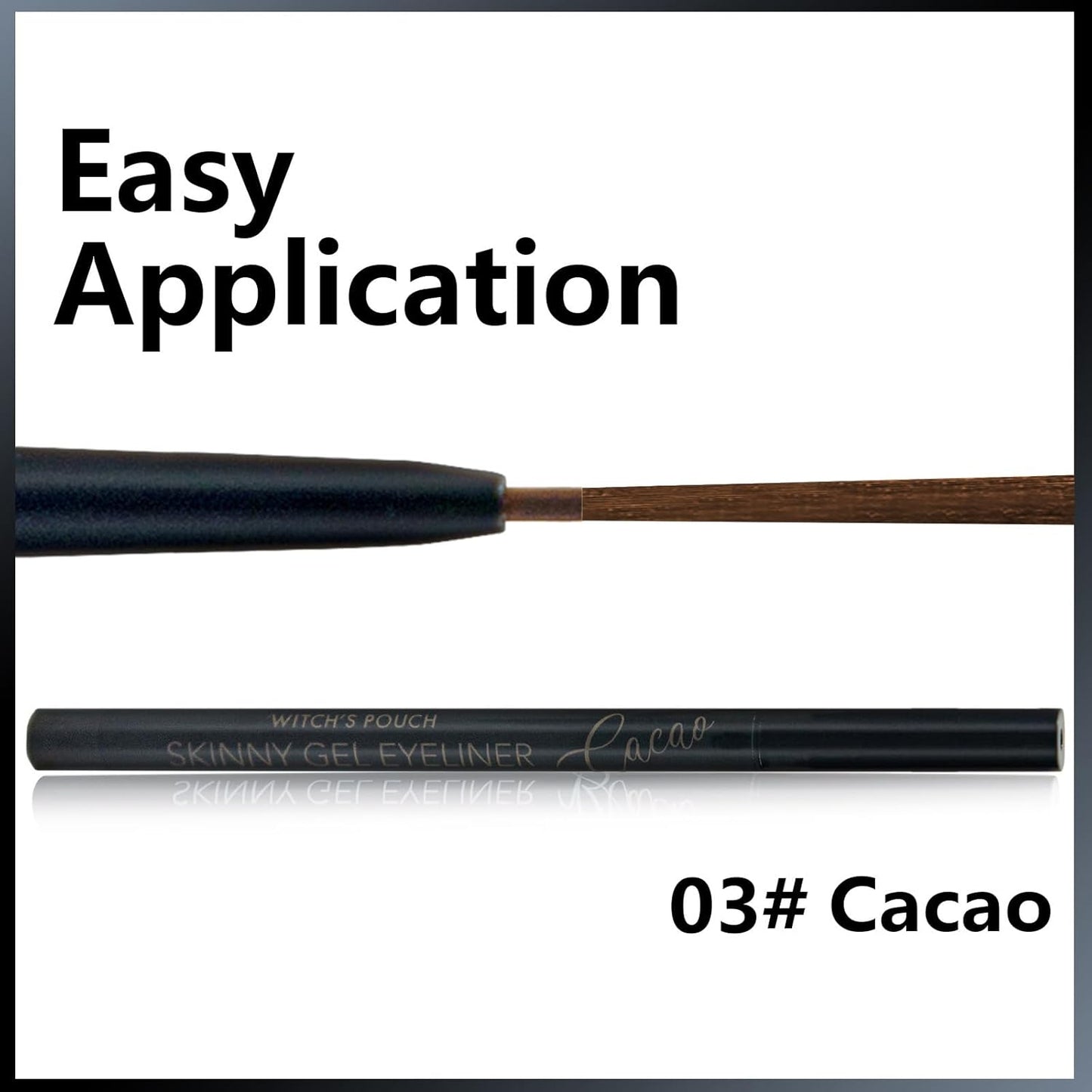 Witch's Pouch Gel Eyeliner Pencil Waterproof Smudge Proof, Long-Lasting Eye Liner, High-Intensity Colored Waterproof Eyeliner, Ultra-Smooth Korean Eye Pencil Eye Makeup (03 Cacao)