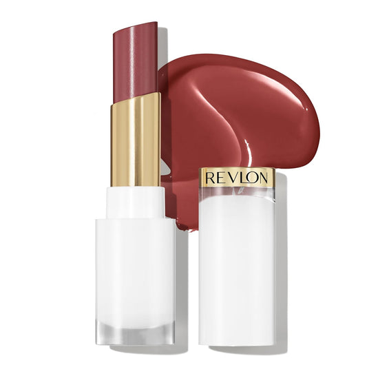 REVLON Super Lustrous Glass Shine Balm, Hydrating Tinted Lipstick, Sheer, Glossy Shiny Finish, 008 Rum Raisin, 0.11 oz | alldaygood beauty