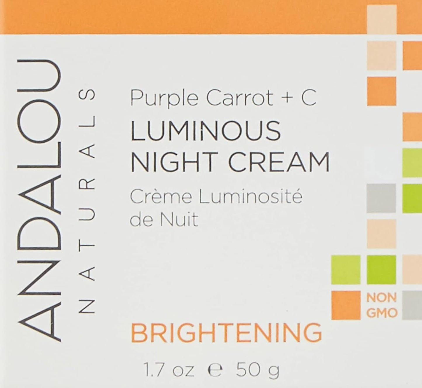 Andalou Natural Purple Carrot + C Luminous Night Cream, Purple Carrot Plus C Luminous, 1.7 Ounce