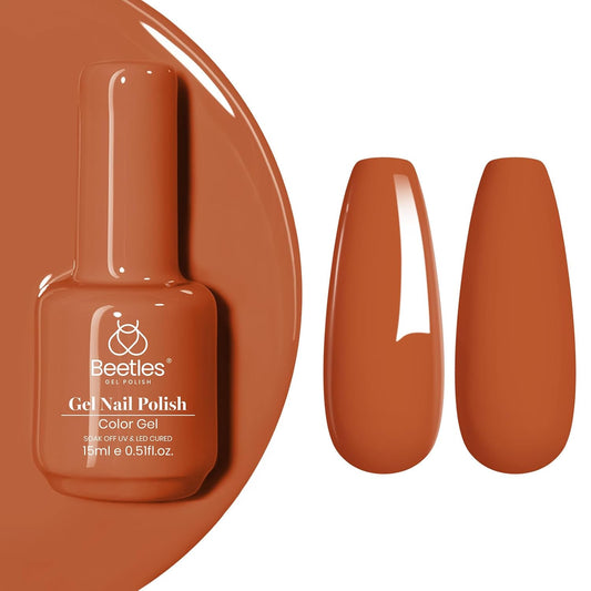 Beetles Orange Gel Nail Polish - 1Pcs 15ml Dark Orange Color Soak Off Gel Polish Nail Art Manicure Salon DIY Uv Lamp Nail Design Decoration at Home | alldaygood beauty