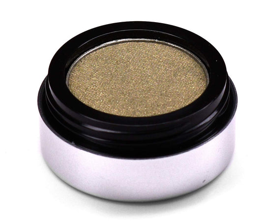 Golden Olive Army Green Sage Shimmering Pressed Powder Single Vegan Eyeshadow; Talc, Paraben & Cruelty Free | alldaygood beauty