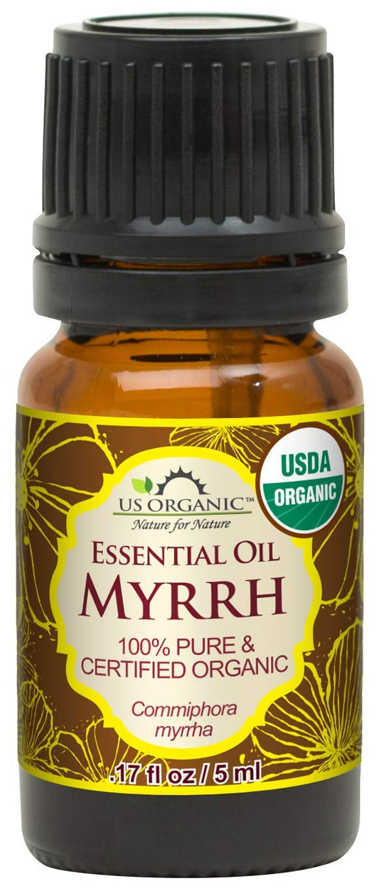 US Organic 100% Genuine Myrrh Essential Oil - Sourced from The Horn of Africa, USDA Certified Organic, Extracted by Hydro-Distillation (Myrrh, 5 ml) | alldaygood beauty