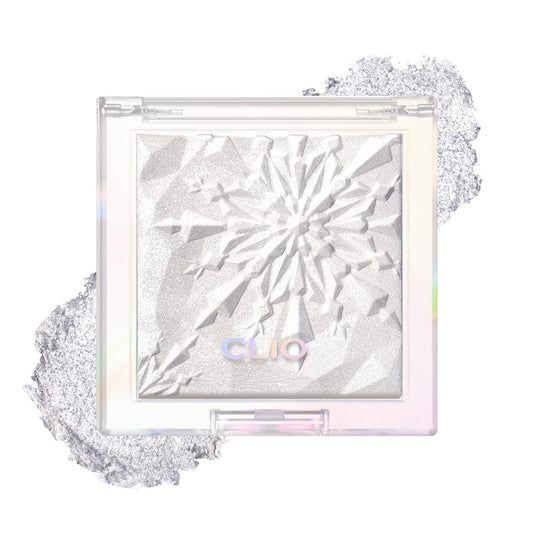 CLIO Prism Highlighter makeup, High Glossy Face Illuminator, Pearl Shimmer Smooth Baked Powder, Glitter Long- Lasting (6 Colors) (03 Frozen Crystal, One Size) | alldaygood beauty