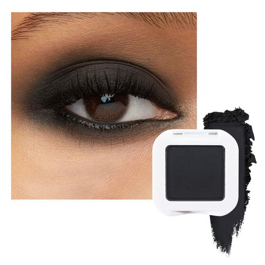 evpct Matte Black Single Eye Shadow Palette Makeup for Older Women, Black Cream Eye shadow Palette Single for Older Women Matte, High Pigment Waterproof Monochrome Mini Eyeshadow, sombra de ojos | alldaygood beauty