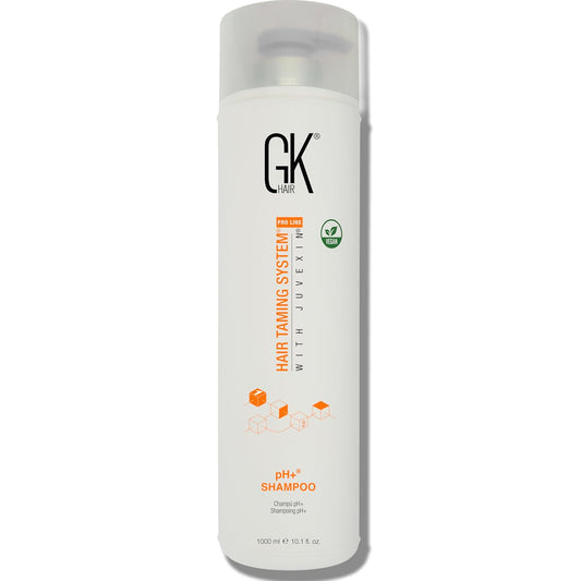 Global Keratin GK HAIR pH+ Pre-Treatment Clarifying Shampoo (33.8 Fl Oz/1000ml) For Preps Hair Deep Cleansing,Removes Impurities -With Aloe Vera, Vitamins & Natural Oils All Hair Types Men and Women