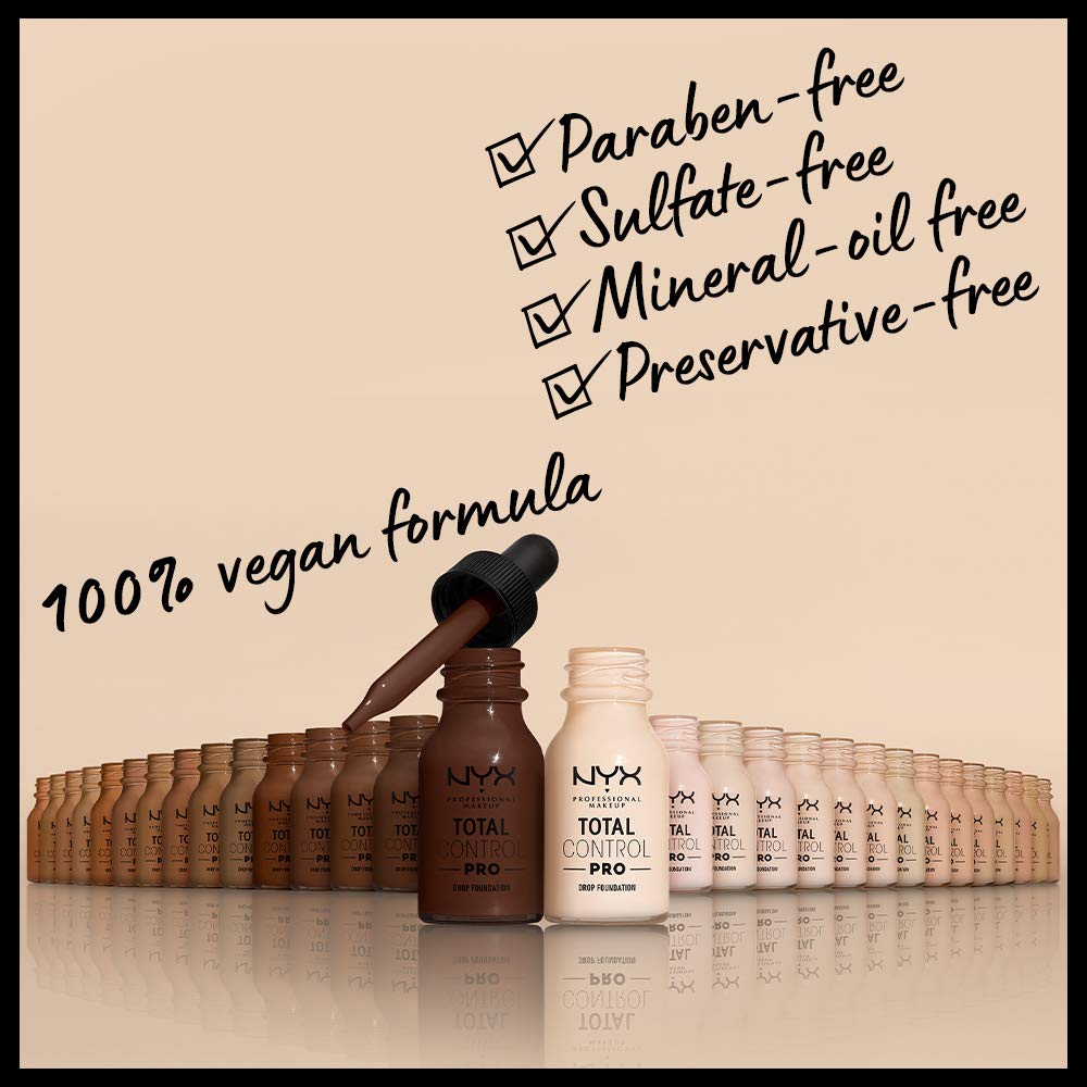 NYX PROFESSIONAL MAKEUP Total Control Pro Drop Foundation, Skin-True Buildable Coverage - Deep Rich