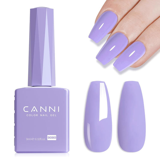 CANNI Purple Gel Polish, 1Pcs Gel Polish Purple Color Pale Violet Nail Polish Gel High Gloss Soak Off U V Gel Nail French Nail Manicure Salon DIY | alldaygood beauty