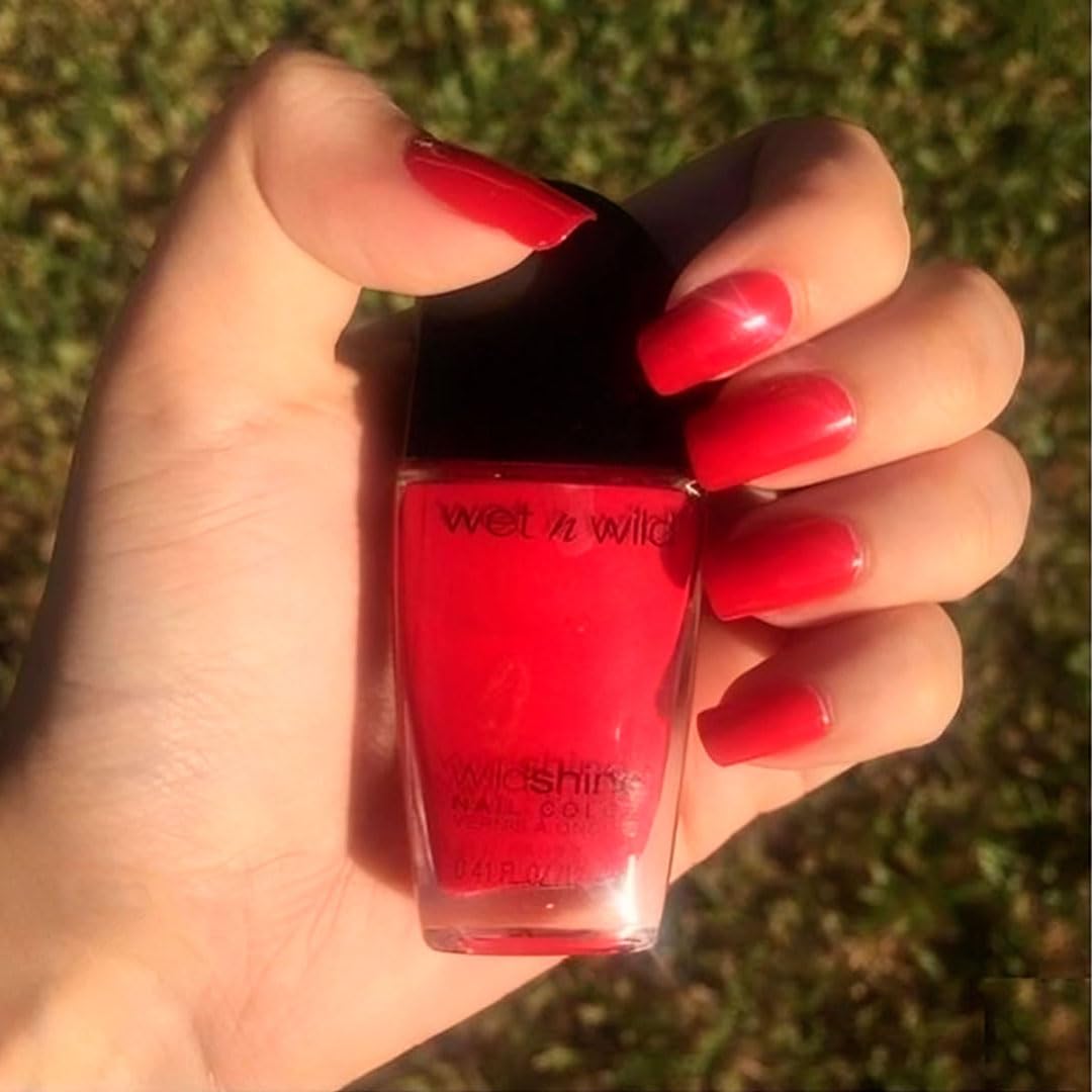 wet n wild Wild Shine Nail Polish, Red Burgundy Frost, Nail Color
