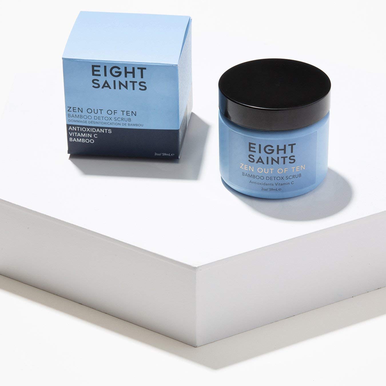 Eight Saints Zen Out Of Ten Bamboo Detox Face Scrub Exfoliator, Natural and Organic Daily Exfoliating Facial Scrub With Bamboo Fibers to Unclog Pores, Blackheads, Blemishes, and Dull Skin, 2 Ounces