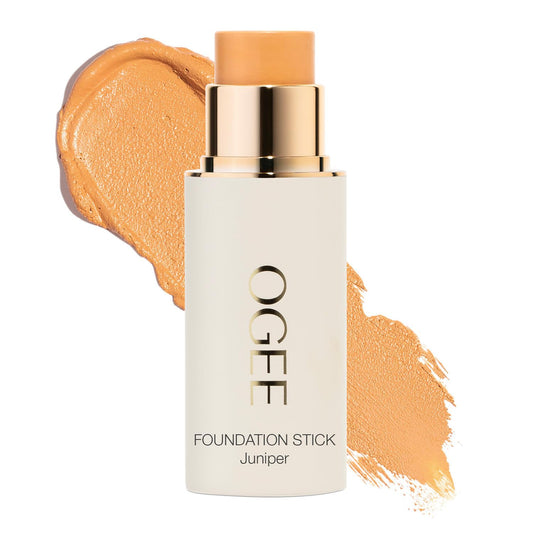 Ogee Sculpted Complexion Foundation Stick (Juniper 3.75W - Medium Light Tan, Olive Undertones) Full Coverage Foundation Makeup - Instantly Balance & Even Complexion - 70% Organic Ingredients | alldaygood beauty