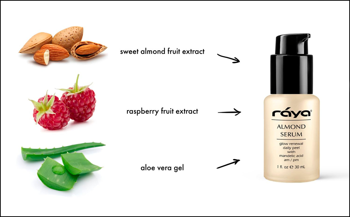RAYA Almond Serum (508) | Exfoliating Facial Peel for Combination and Oily Skin | Helps Minimize Pores and Brighten Complexion